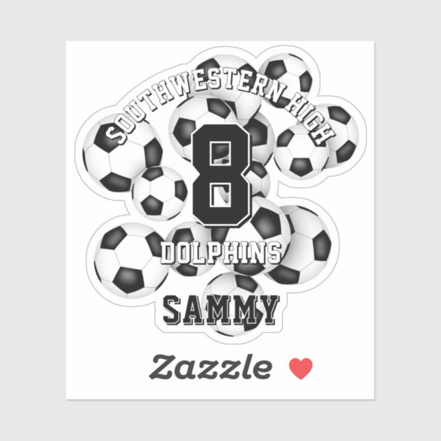 Sticker ballons de soccer grappes garçons filles esprit d' (Feuille)