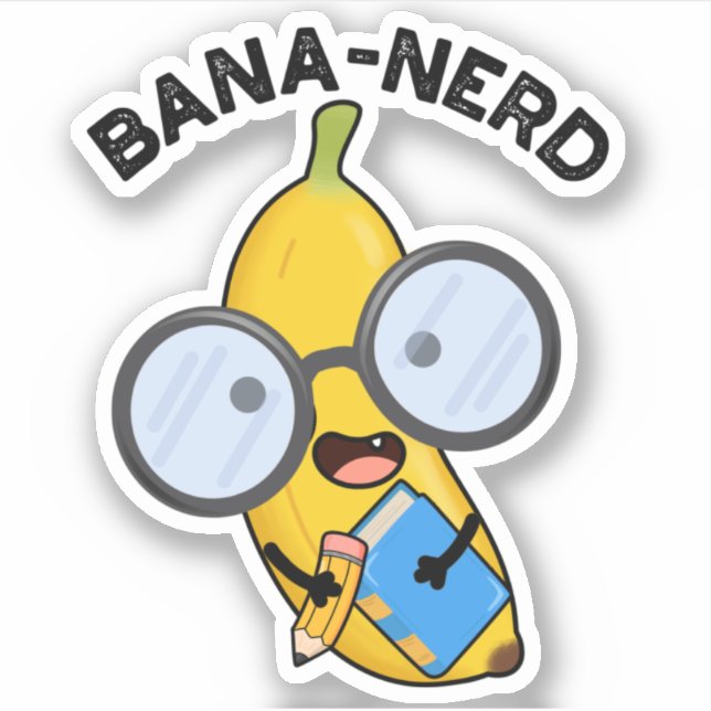 Sticker Bana nerd Fruit Funny Pun Nerd (Devant)