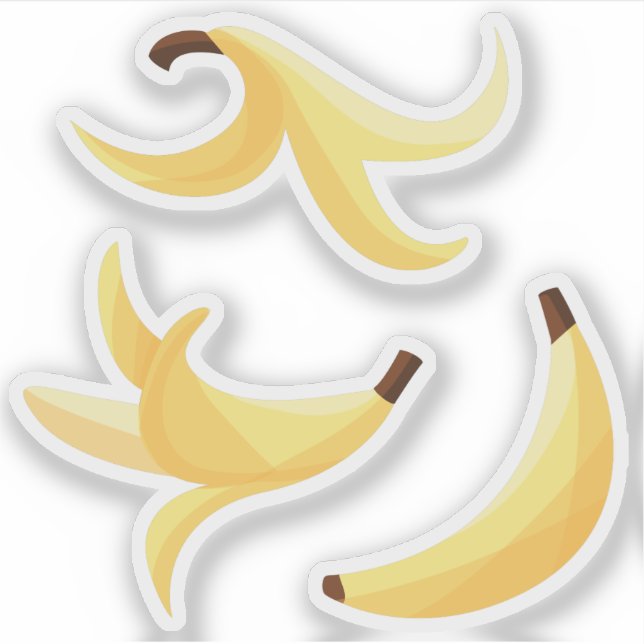 Sticker Banana peels polygone ensemble symétrique moderne (Devant)