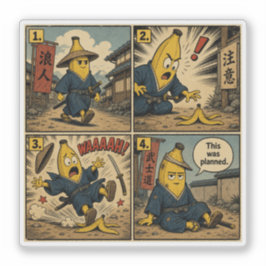 Sticker Banana Ronin Slip — Bande dessinée drôle de Bushid