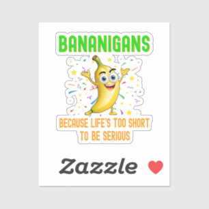 Sticker Bananigans Drôle Go Bananes, Fruit Tropical Jaune