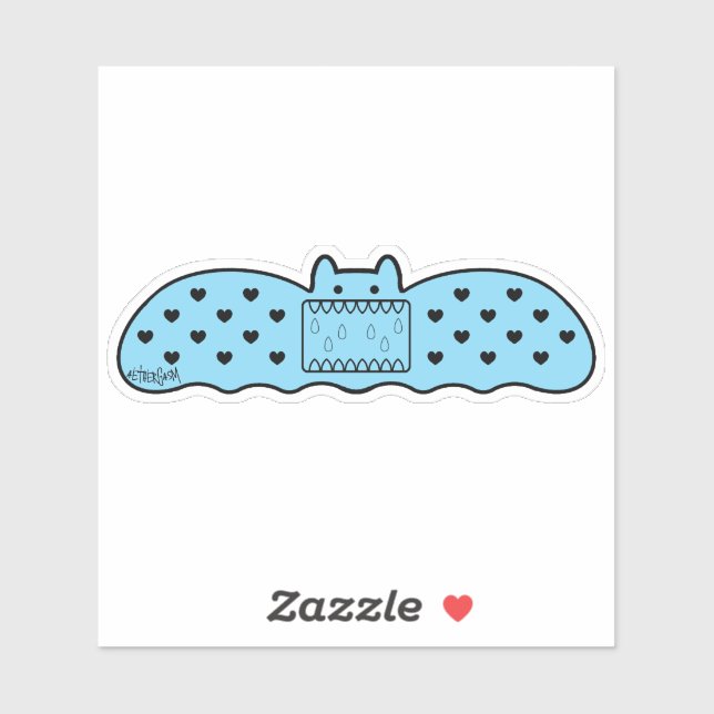 Sticker Bandage en forme de chaume bleue (Feuille)
