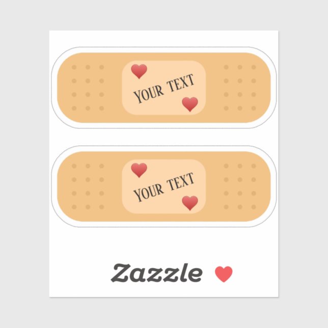 Sticker Bandaid patch plaster texte personnalisable Sticke (Feuille)