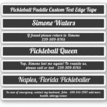 Bande Bord Pickleball Noir Texte personnalisé ICE