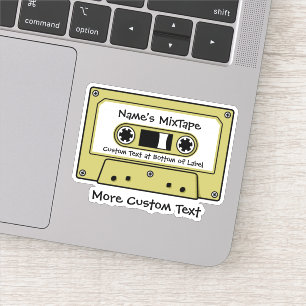 Sticker Bande de cassette audio jaune boueux