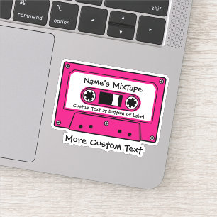 Sticker Bande de cassette audio Magenta