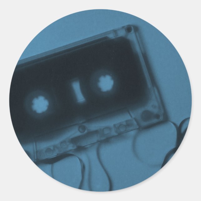Sticker Bande de cassette vintage bleue (Devant)