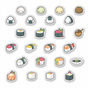 Sticker Bandes dessinées étonnamment mignonnes de sushi 