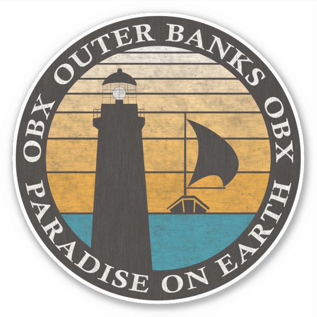 Sticker Banques extérieures OBX Sunset Black Pearl Blanc V (Devant)