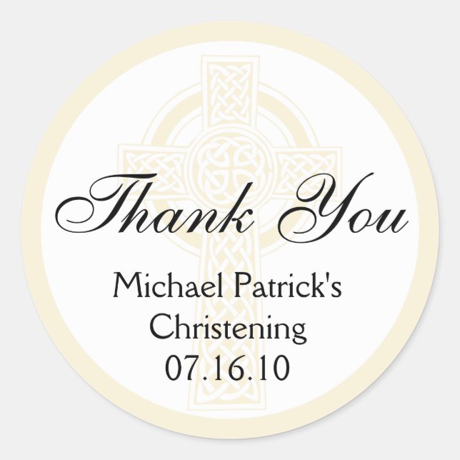 Sticker baptisant, douche ou première communion (Devant)