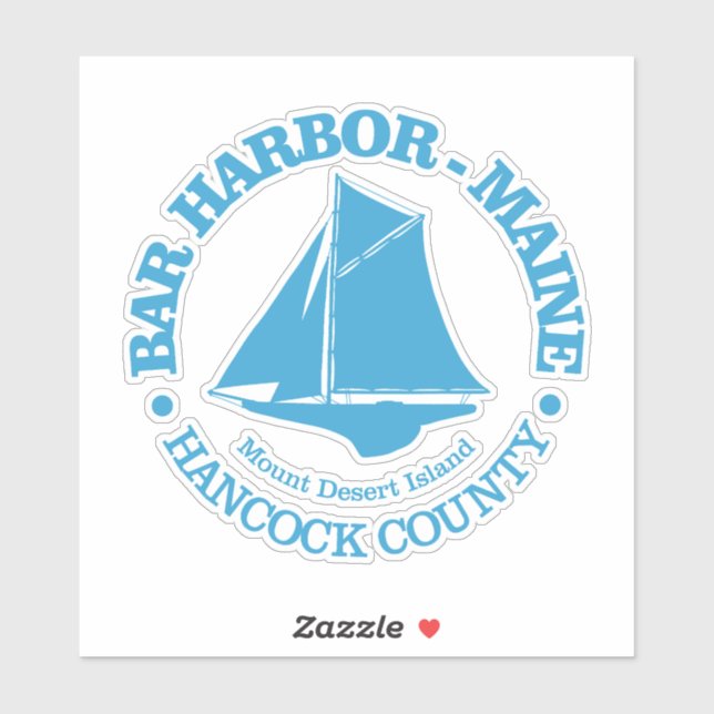 Sticker Bar Harbour (sloop) (Feuille)