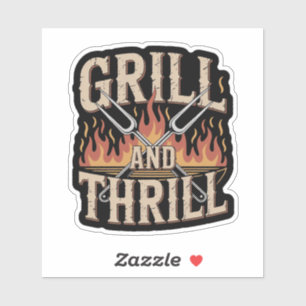 Sticker Barbecue Grill and Thrill pour papas et cuisiniers