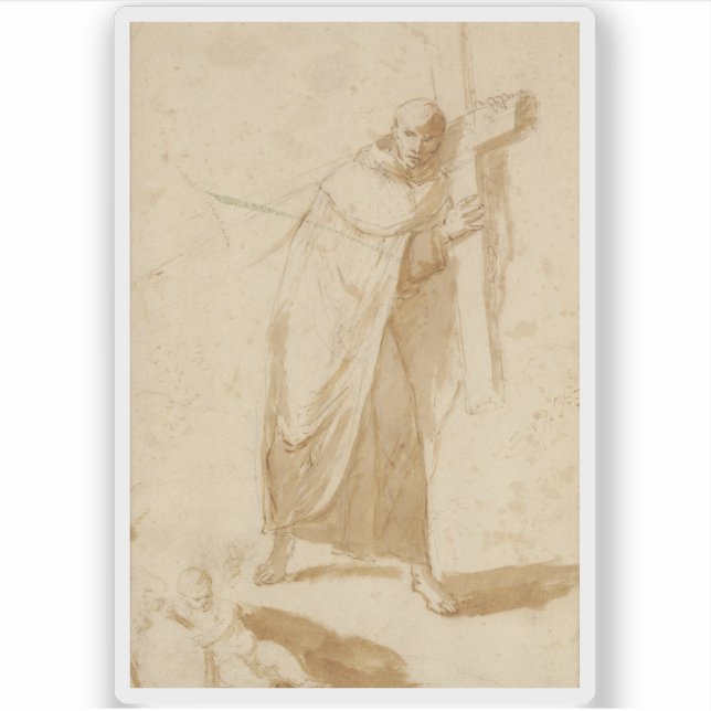 Sticker Bartolomé Esteban Murillo - Un moine portant une c (Devant)
