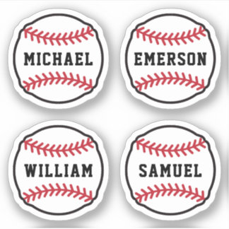Sticker Baseball avec nom ou texte personnalisé, ensemble 