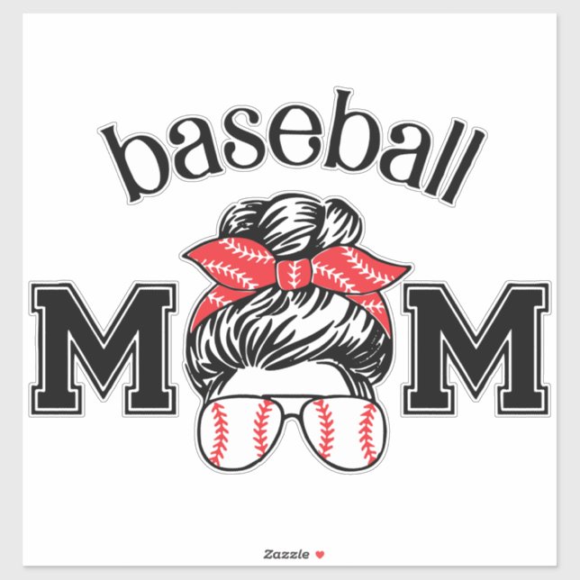 Sticker Baseball Maman Messy Bun [2] (Feuille)