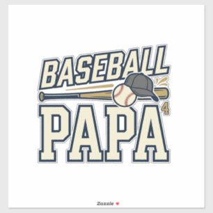 Sticker Baseball Papa Vintage Gravure Design de T-shirt_1