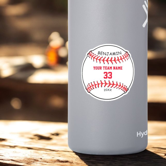Sticker Baseball personnalisé avec nom Numéro d'équipe Enf (Créateur téléchargé)