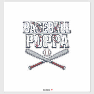 Sticker Baseball Poppa Vintage Gravure Design de T-Shirt_1