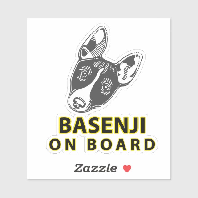 Sticker Basenji À Bord (Feuille)