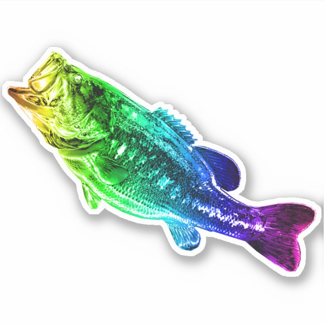 Sticker BASES LARGEMOUTH Arc-en-ciel (Devant)