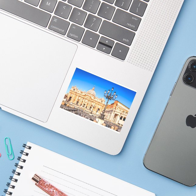 Sticker Basilique San Pietro (Ordinateur portable avec iPhone)