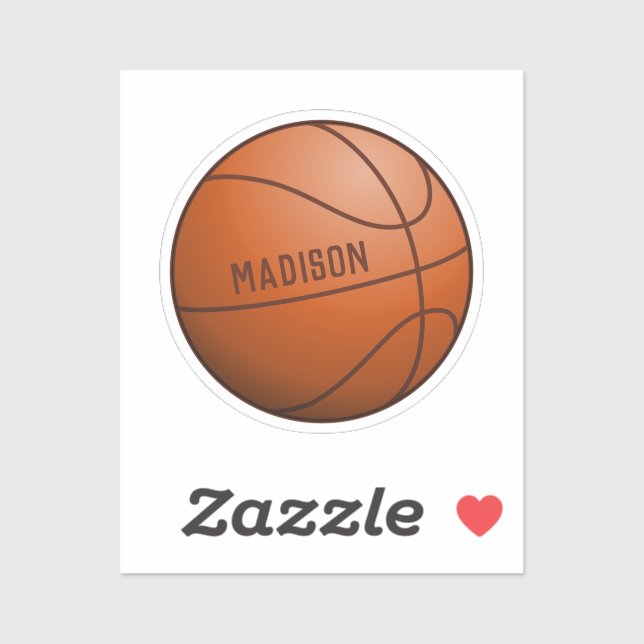 Sticker Basket-ball Nom personnalisé (Feuille)