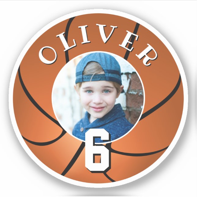 Sticker Basketball Anniversaire de enfant Age Photo (Devant)
