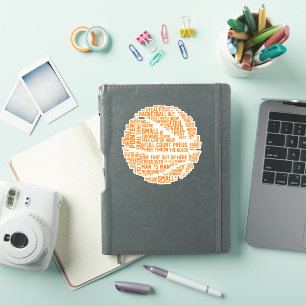 Sticker Basketball Coach Typographie Basketball Joueur Amo