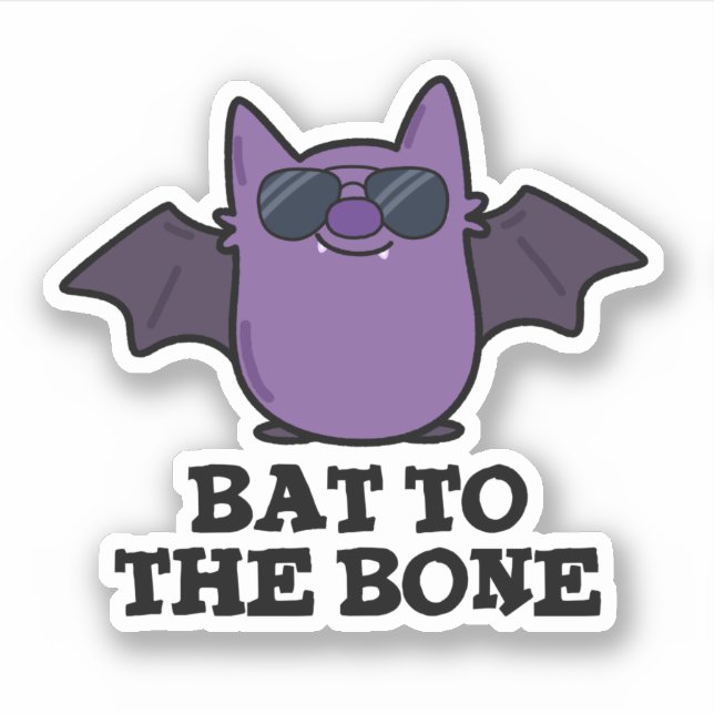 Sticker Bat À L'Os Drôle Animal Pun (Devant)