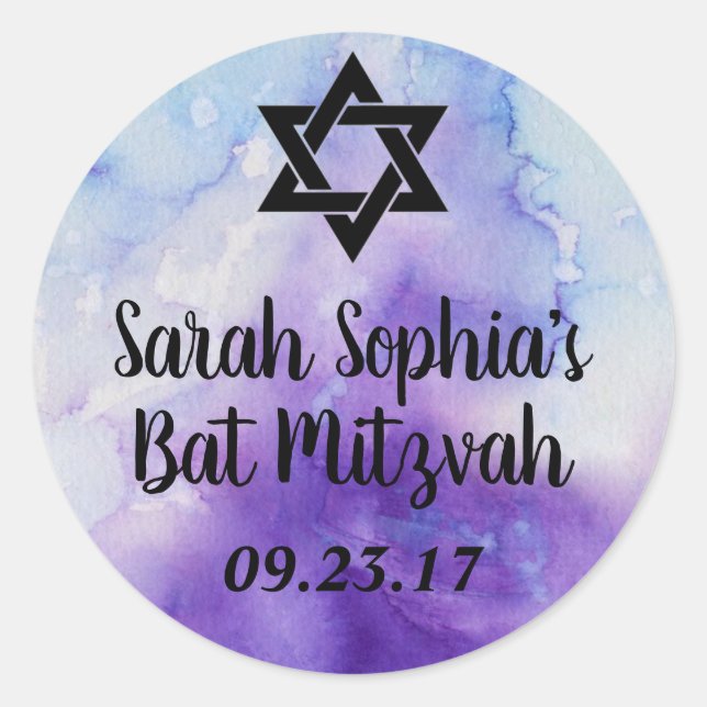 Sticker bat mitzvah, Balise Favoriser, Décor Bat m (Devant)