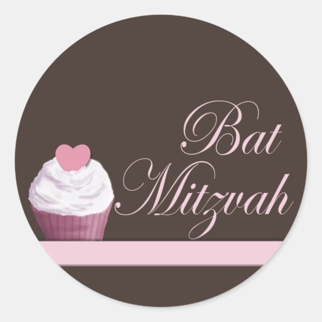 Sticker bat mitzvah Cupcake (Devant)