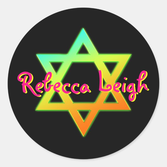 Sticker Bat mitzvah Personnalisé Star Of David (Devant)