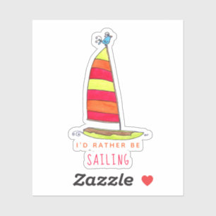 Sticker Bateau à voile mignon oiseau d'été
