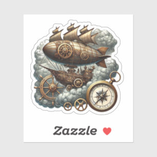 Sticker Bateau Steampunk