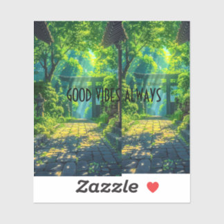 STICKER BÂTIMENT VERT CUTE