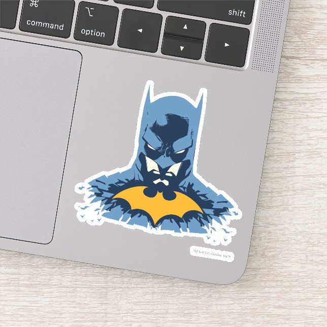 Sticker Batman Bust brisé Avec Logo Or (Détail)