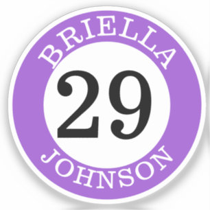 Sticker Bâton de baseball et softball personnalisé avec no