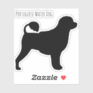Sticker Bâton en vinyle Silhouette pour chien d'eau portug