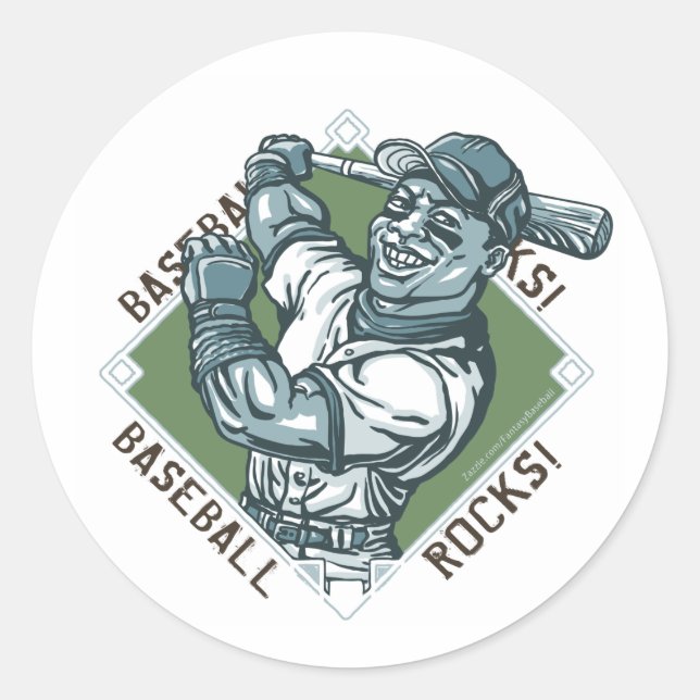 Sticker Batter Rocks Baseball (Devant)