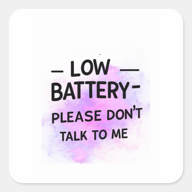 Sticker Batterie basse S'il vous plaît ne me parle (Devant)