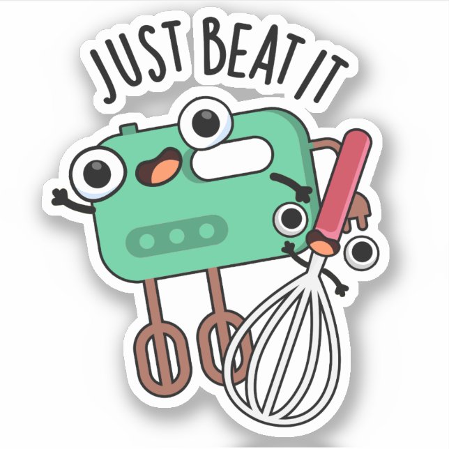 Sticker Battez-Le Drôle Pun À Cuisson (Devant)