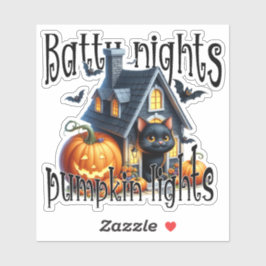 Sticker Batty Nights Lumières Citrouille Black Kitten Hall