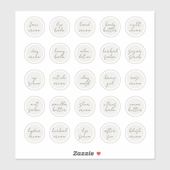 Sticker Baume de crème cosmétique blanc personnalisable de (Feuille)