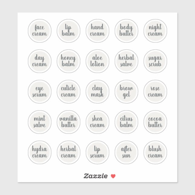 Sticker Baume de crème cosmétique blanc personnalisable de (Feuille)