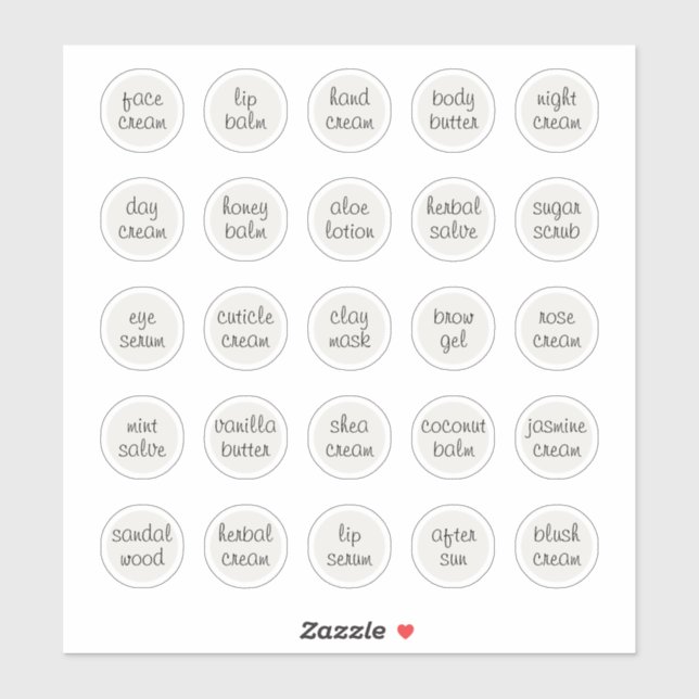 Sticker Baume de crème cosmétique blanc personnalisable de (Feuille)