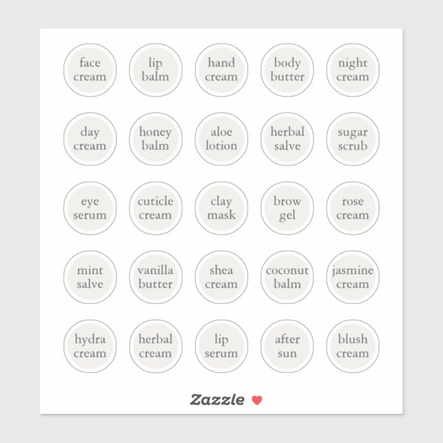 Sticker Baume de crème cosmétique blanc personnalisable de (Feuille)