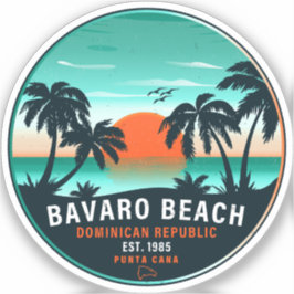 Sticker Bavaro Beach Dominicaine Retro Sunset Souvenir 60s
