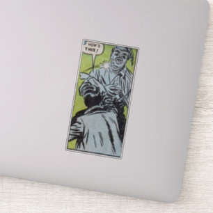 Sticker BD d'horreur vintage   Bande dessinée vintage effr