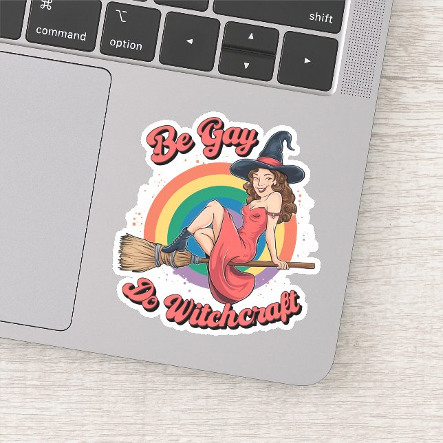 Sticker Be Gay Do Witchcraft Gay pride Witch Halloween (Détail)