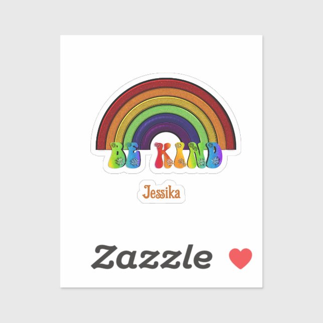 Sticker Be Kind LGBTQ Rainbow Positivity  (Feuille)